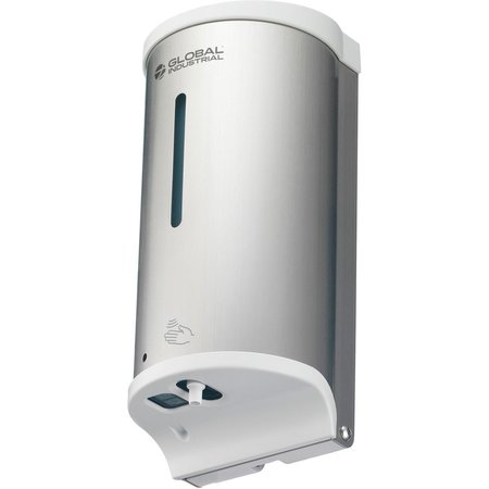 GLOBAL INDUSTRIAL Automatic Liquid Sanitizer Spray Dispenser, 800 ml, Stainless Steel 641505